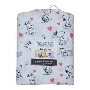 Peanuts Snoopy Queen Sheet Set By Berkshire Valentine Pink Hearts Polyester